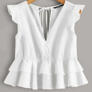 Tie back ruffle top